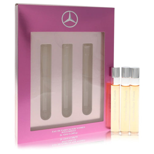 Mercedes Benz by Mercedes BenzGift Set -- 3 x.34 oz Eau De Parfum Rollerballs -- / -- / Alcohol, Amber, Woody, Aldehyde, Oils Women