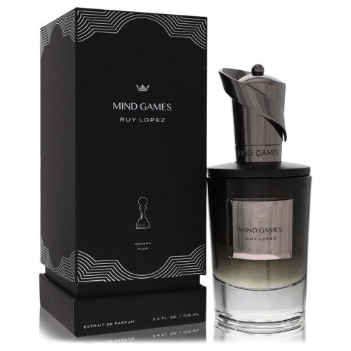 Mind Games Ruy Lopez by Mind GamesExtrait De Parfum Spray (Unisex) 3.4 oz 3.4 oz / 100 ml / Alcohol, Amber, Woody, Aldehyde, Oils Unisex