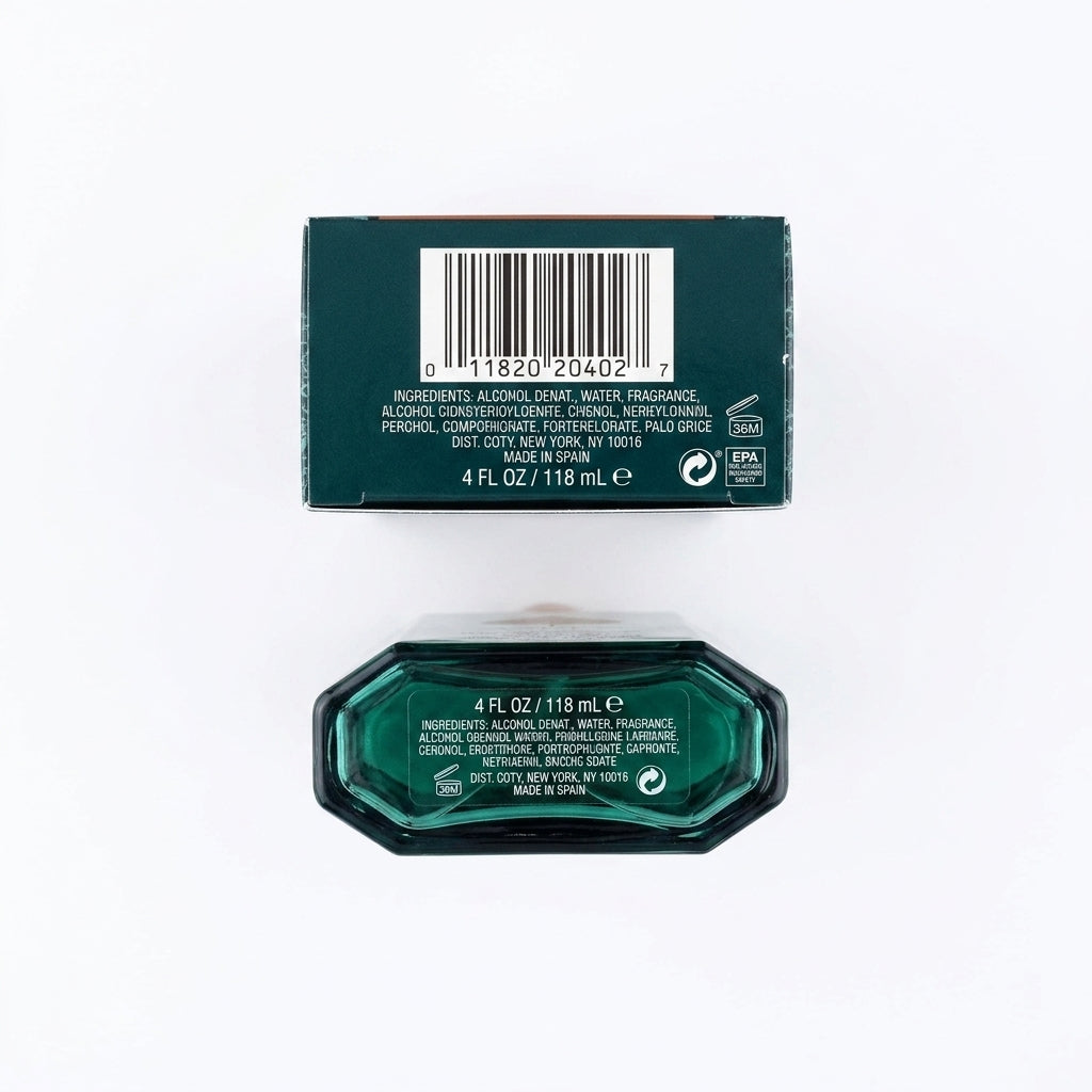 Cologne Spray and Box — Flat Lay - Back | Generated by Modelize