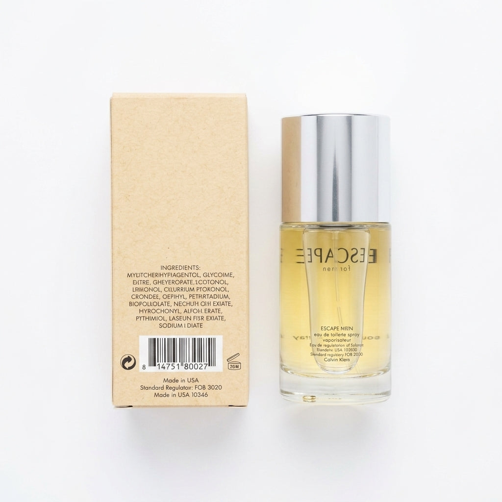 Men's Fragrance — Flat Lay - Back | Generated by Modelize