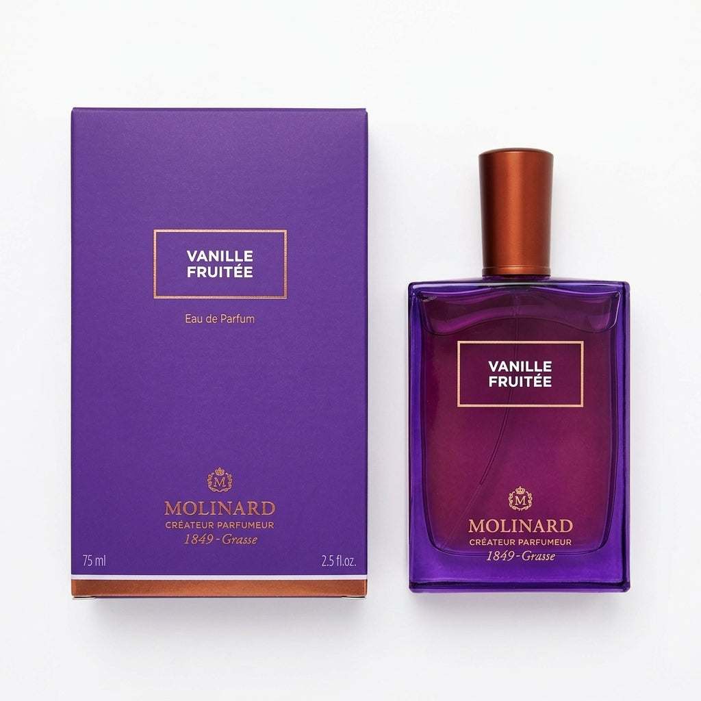 Perfume bottle and box — Flat Lay - Front | Generated by Modelize
