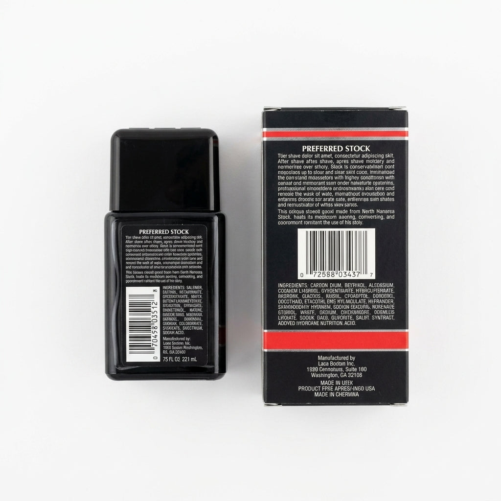 After Shave and Packaging — Flat Lay - Back | Generated by Modelize