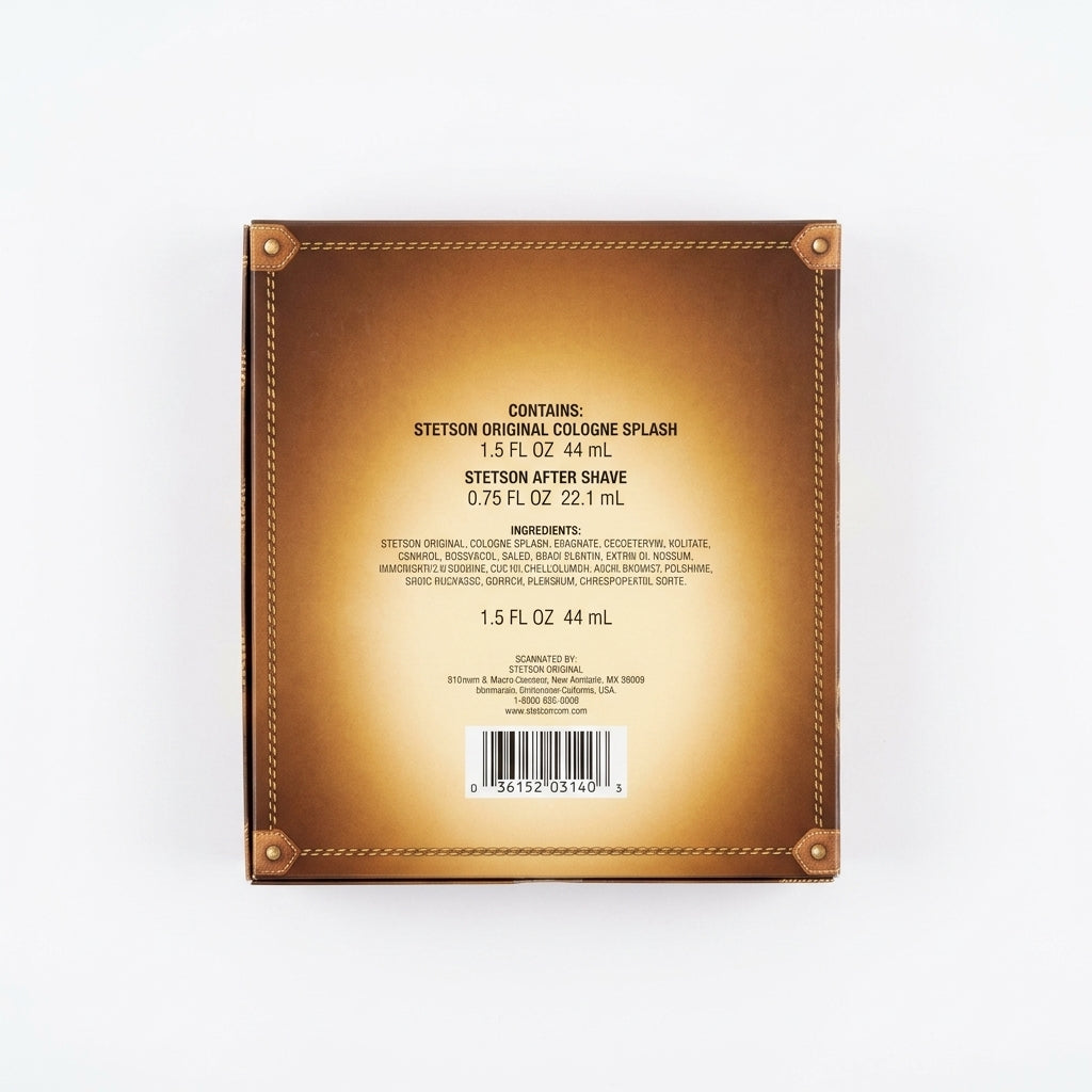 Fragrance gift set — Flat Lay - Back | Generated by Modelize