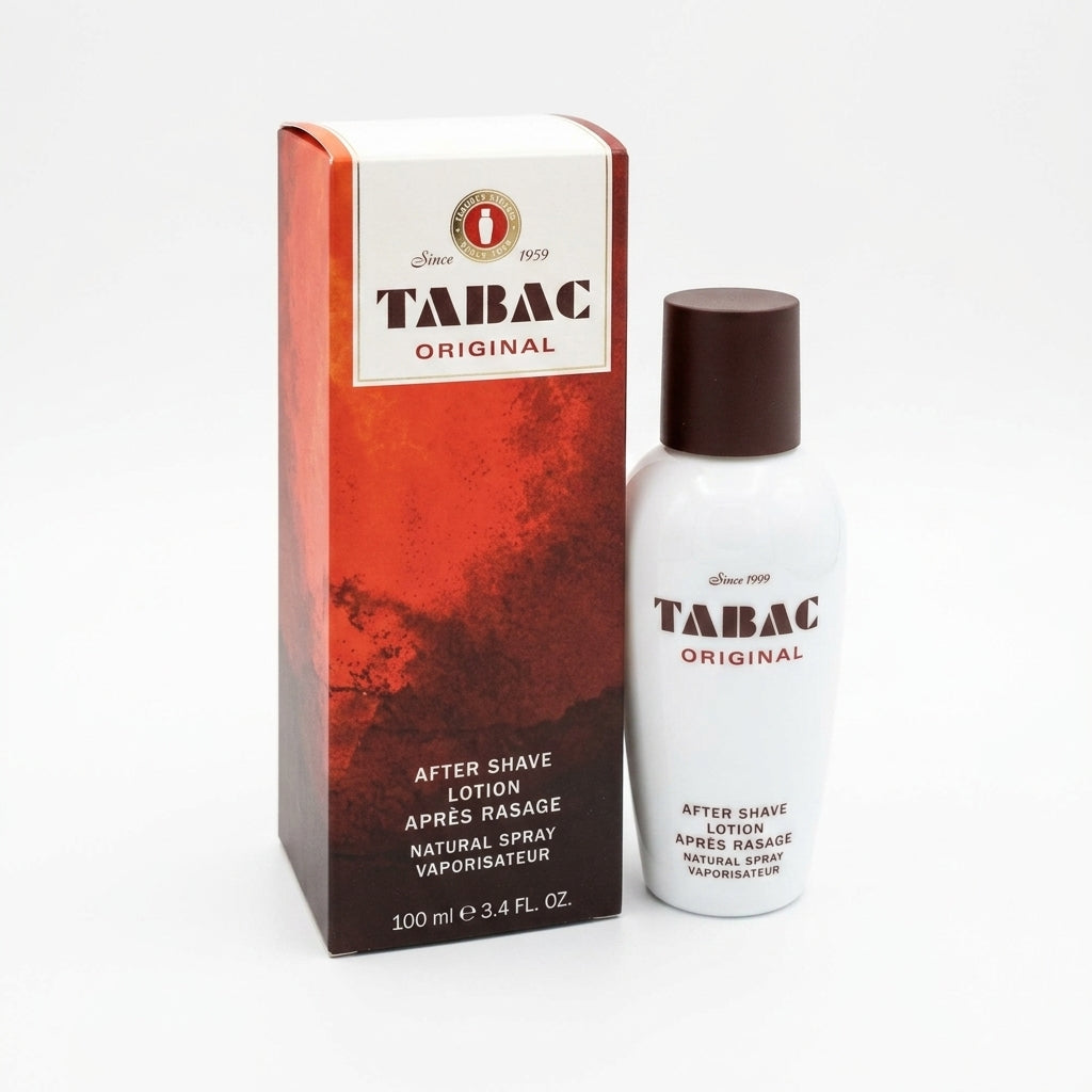 After Shave Lotion and Packaging — Flat Lay - Front | Generated by Modelize