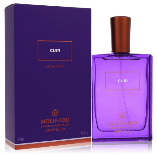 Molinard Cuir by MolinardEau De Parfum Spray (Unisex) 2.5 oz 2.5 oz / 75 ml / Alcohol, Amber, Woody, Aldehyde, Oils Unisex