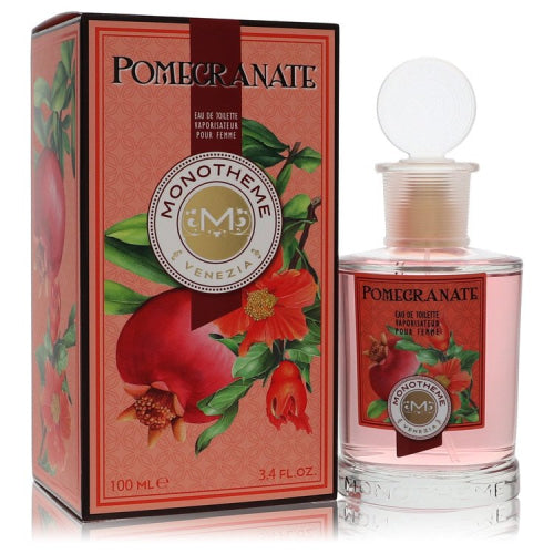 Monotheme Promegranate by MonothemeEau De Toilette Spray 3.4 oz 3.4 oz / 100 ml / Alcohol, Amber, Woody, Aldehyde, Oils Women