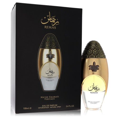 Niche Emarati Remas by LattafaEau De Parfum Spray (Unisex) 3.4 oz 3.4 oz / 100 ml / Alcohol, Amber, Woody, Aldehyde, Oils Unisex