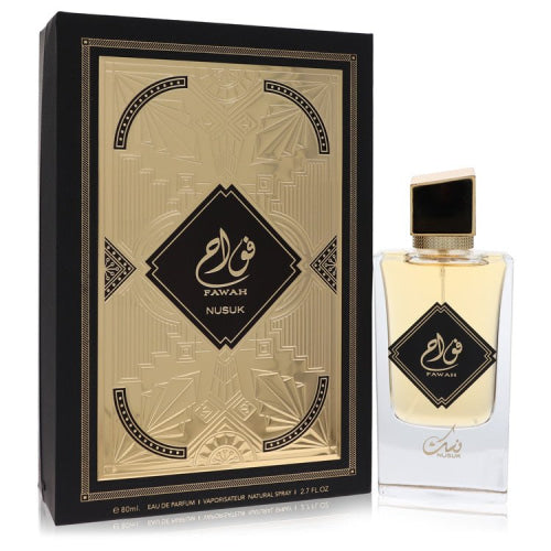 Nusuk Fawah by NusukEau De Parfum Spray 2.7 oz 2.7 oz / 80 ml / Alcohol, Amber, Woody, Aldehyde, Oils Men