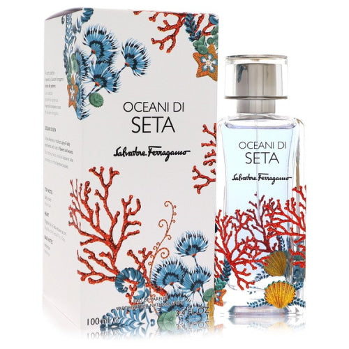 Oceani Di Seta by Salvatore FerragamoEau De Parfum Spray (Unisex) 3.4 oz 3.4 oz / 100 ml / Alcohol, Amber, Woody, Aldehyde, Oils Unisex