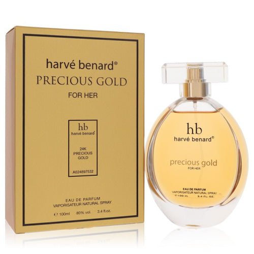 Precious Gold by Harve BenardEau De Parfum Spray 3.4 oz 3.4 oz / 100 ml / Alcohol, Amber, Woody, Aldehyde, Oils Women