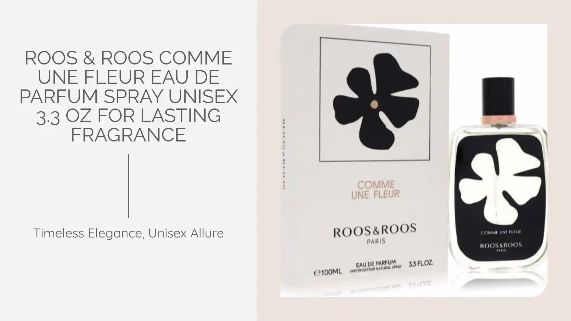 Roos &amp; Roos Comme Une Fleur Eau De Parfum Spray Unisex 3.3 oz for Lasting Fragrance by@Outfy