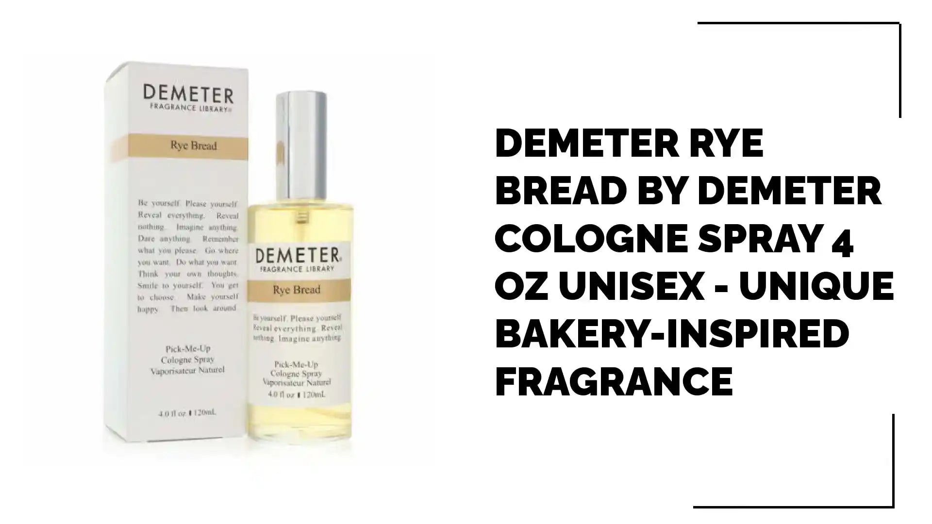 Demeter Rye Bread by Demeter Cologne Spray 4 oz Unisex - Unique Bakery-Inspired Fragrance by@Outfy