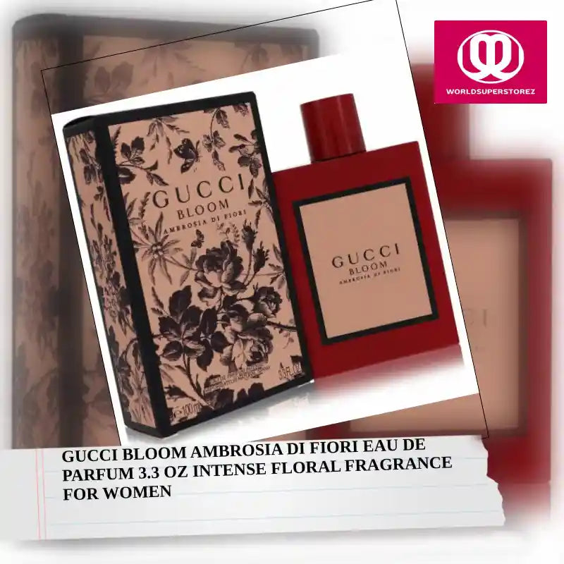 Gucci Bloom Ambrosia Di Fiori Eau De Parfum 3.3 oz Intense Floral Fragrance for Women by@Outfy