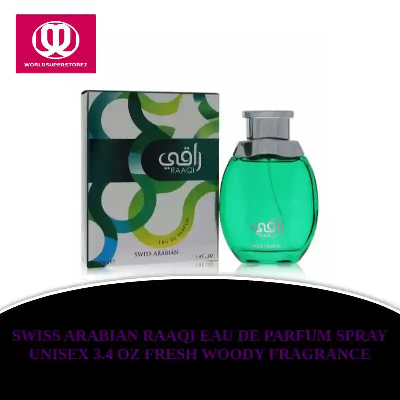 Swiss Arabian Raaqi Eau De Parfum Spray Unisex 3.4 oz Fresh Woody Fragrance by@Outfy