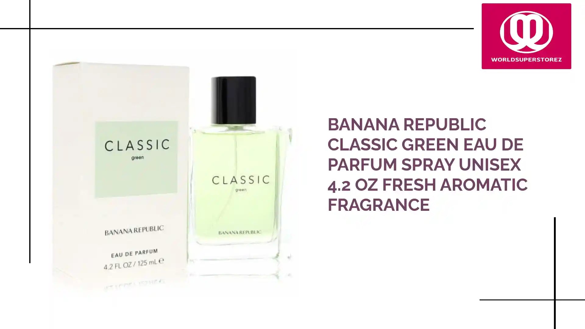 Banana Republic Classic Green Eau De Parfum Spray Unisex 4.2 oz Fresh Aromatic Fragrance by@Outfy