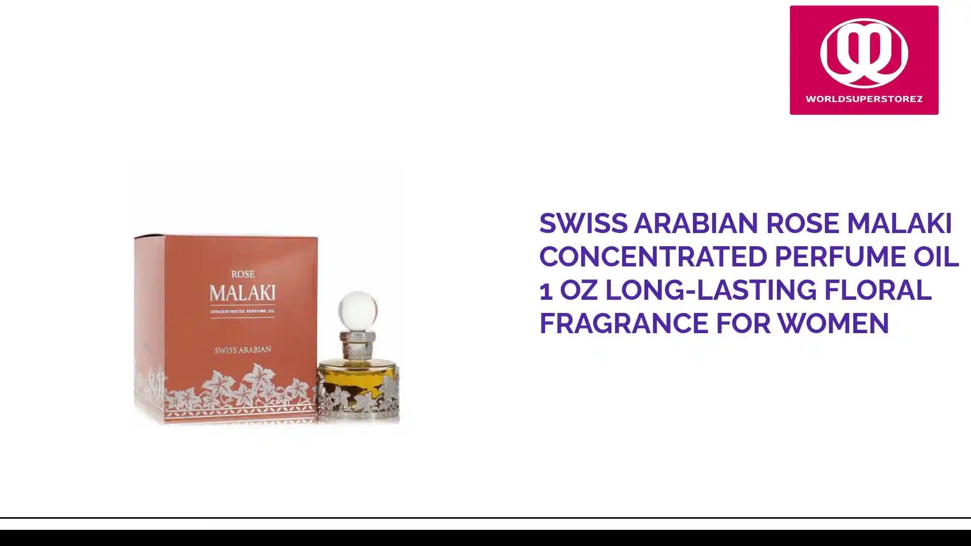 Swiss Arabian Rose Malaki Concentrated Perfume Oil 1 oz Long-Lasting Floral Fragrance for Women by@Outfy