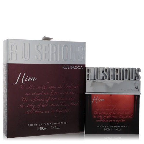 R U Serious Him by Rue BrocaEau De Parfum Spray 3.4 oz 3.4 oz / 100 ml / Alcohol, Amber, Woody, Aldehyde, Oils Men
