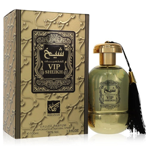 Rihanah VIP Sheikh by RihanahEau De Parfum Spray (Unisex) 3.4 oz 3.4 oz / 100 ml / Alcohol, Amber, Woody, Aldehyde, Oils Unisex