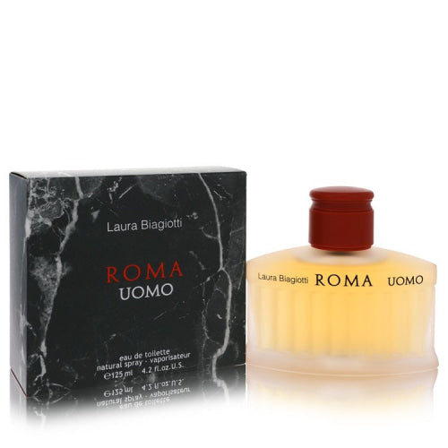 Roma by Laura BiagiottiEau De Toilette Spray 4.2 oz 4.2 oz / 125 ml / Alcohol, Amber, Woody, Aldehyde, Oils Men