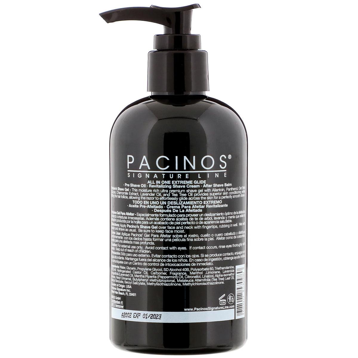 Pacinos Signature Line Shave Gel, Cooling with Aloe Vera 8 oz