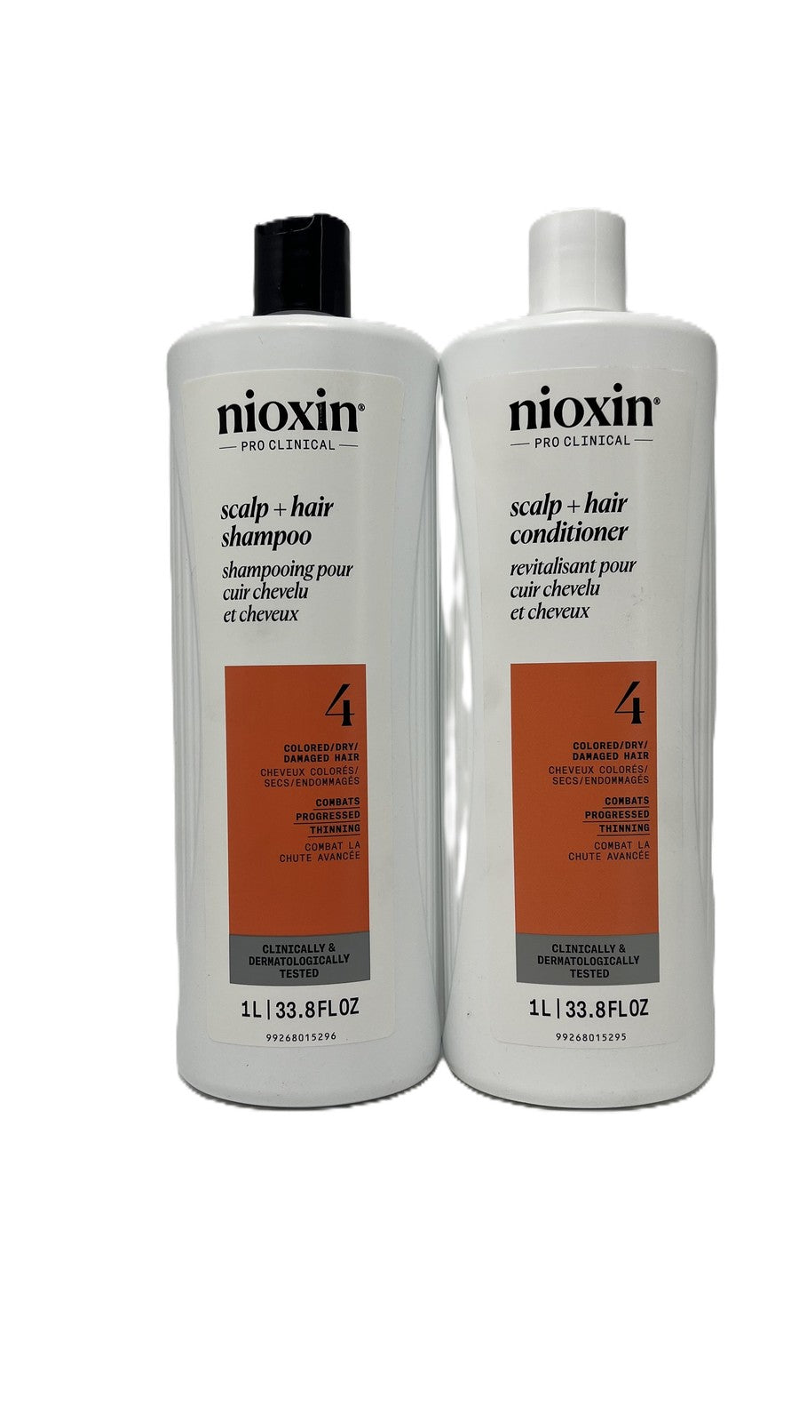 Nioxin System 4 Shampoo and Conditioner Duo Liters, 33.8 oz each, No Seal