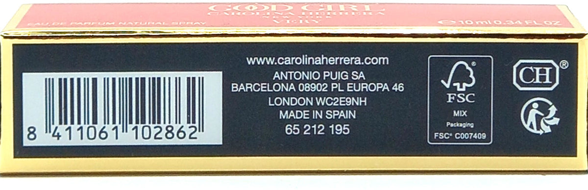 CAROLINA HERRERA VERY GOOD GIRL EDP SPRAY PEN WOMEN 0.34 Oz / 10 ml TRAVEL SIZE!