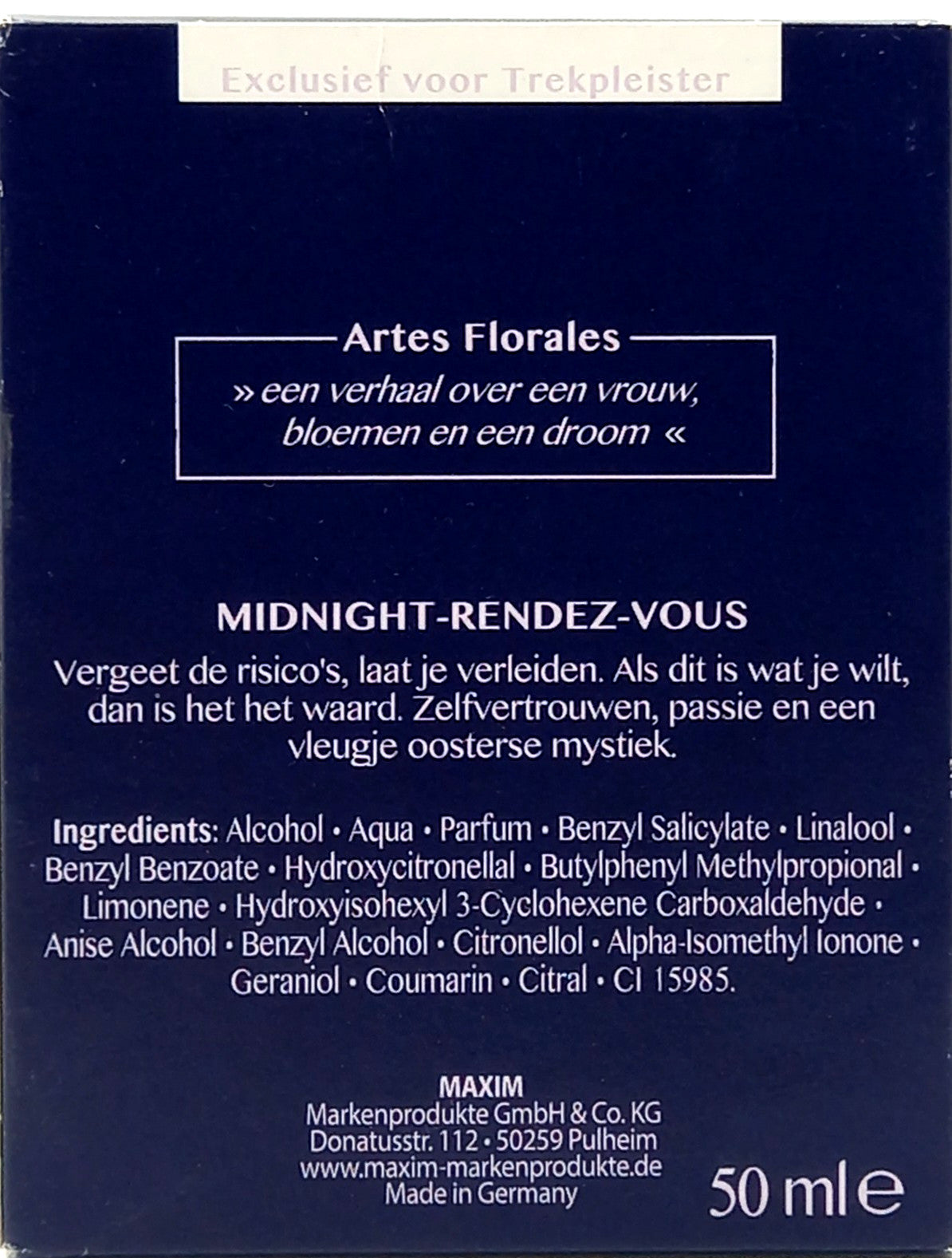ARTES FLORALES MIDNIGHT RENDEZ-VOUS EAU DE PARFUM SPRAY FOR WOMEN 1.7 Oz / 50 ml