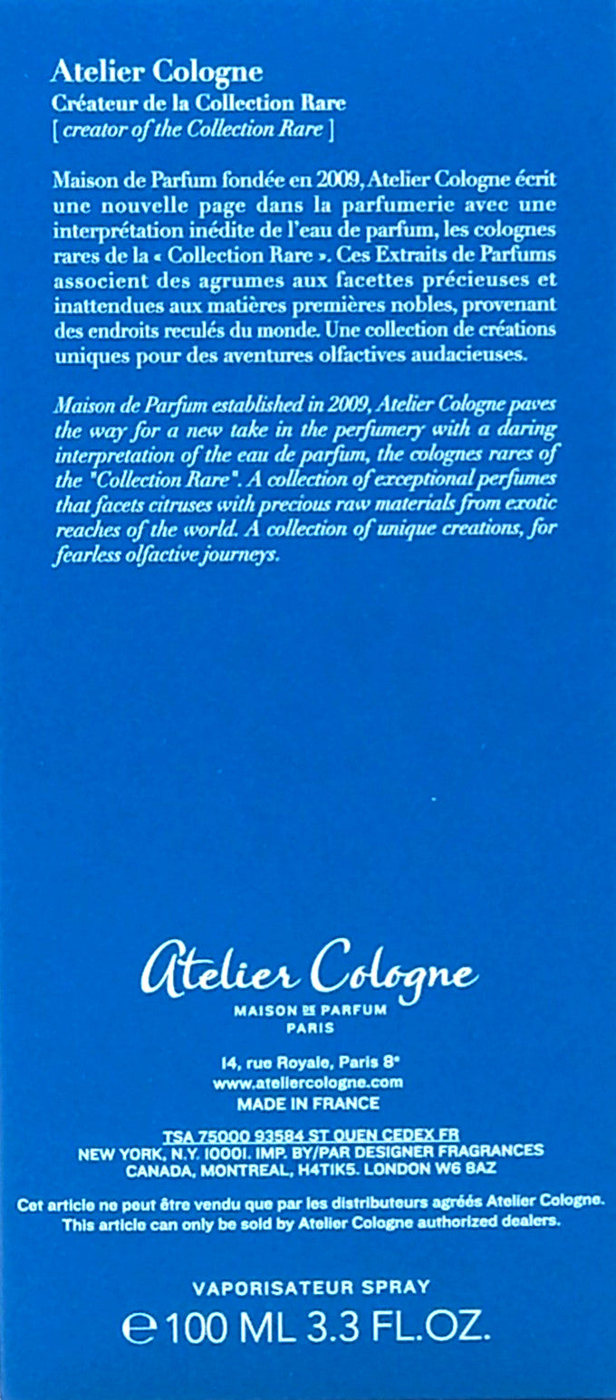 ATELIER COLOGNE ECLAT DE TUBEREUSE PURE PERFUME SPRAY UNISEX 3.3 Oz / 100 ml NEW