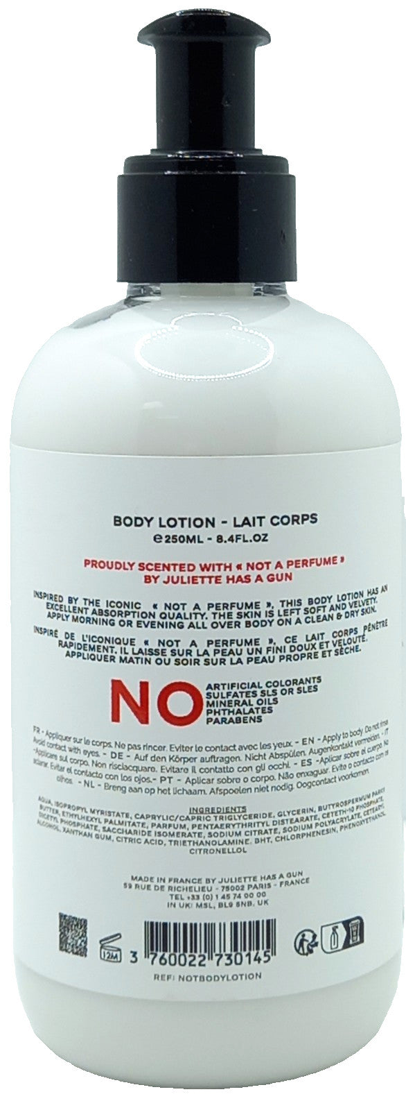 JULIETTE HAS A GUN NOT A PERFUMED BODY LOTION FOR WOMEN 8.4 Oz / 250 ml NEW!!!