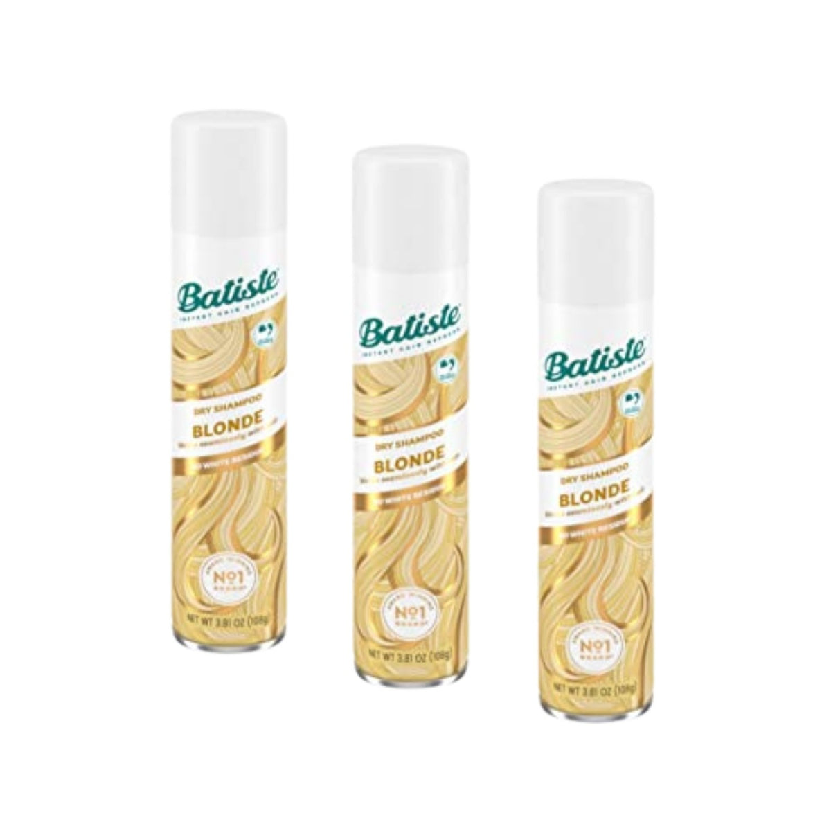 Batiste Dry Shampoo Blonde (3 pack)  200 ml EACH Bottle Fresh
