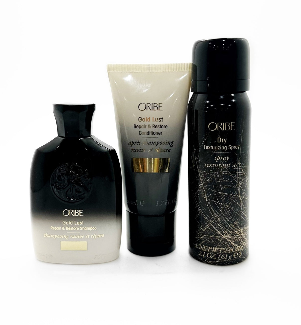 Oribe Gold Lust Repair Shampoo/ Conditioner and Dry Texturizing Spray Travel Kit