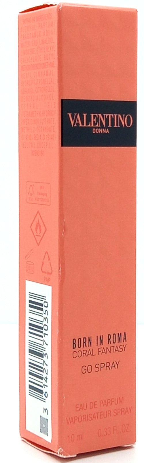 VALENTINO DONNA BORN IN ROMA CORAL FANTASY EDP GO SPRAY FOR WOMEN 0.33 Oz / 10ml