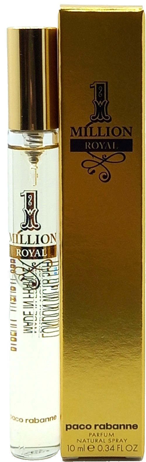 PACO RABANNE 1 MILLION ROYAL PARFUM SPRAY PEN FOR MEN 0.34 Oz / 10ml TRAVEL SIZE