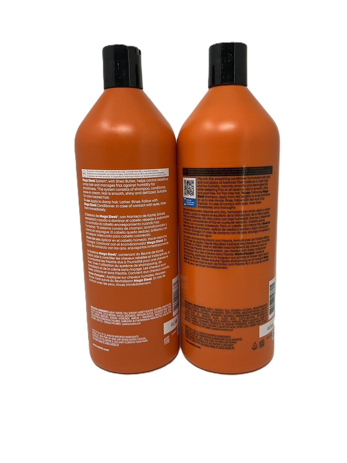Matrix Total Results Mega Sleek Shampoo & Conditioner Liter Duo, Fresh