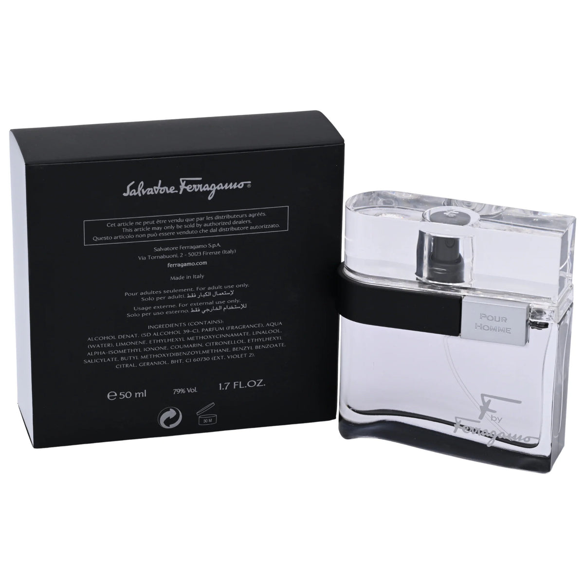 Salvatore Ferragamo F Black EDT Spray Men 1.7 oz New Box