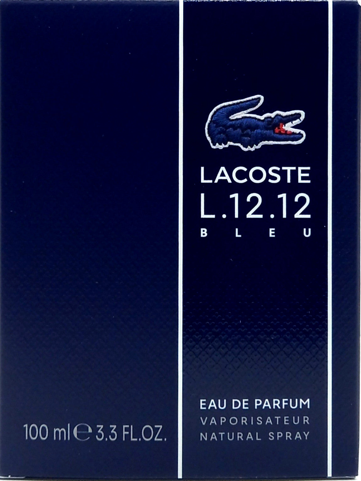 LACOSTE L.12.12 BLEU EAU DE PARFUM SPRAY FOR MEN 3.3 Oz / 100 ml BRAND NEW ITEM!