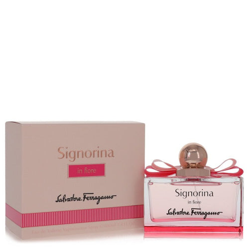 Signorina In Fiore by Salvatore FerragamoEau De Toilette Spray 3.4 oz 3.4 oz / 100 ml / Alcohol, Amber, Woody, Aldehyde, Oils Women