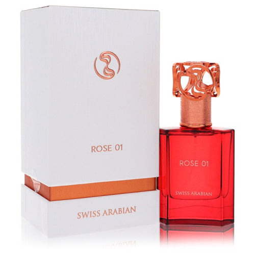 Swiss Arabian Rose 01 by Swiss ArabianEau De Parfum Spray (Unisex) 1.7 oz 1.7 oz / 50 ml / Alcohol, Amber, Woody, Aldehyde, Oils Unisex