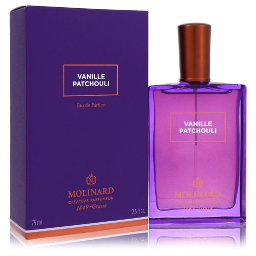 Vanille Patchouli by MolinardEau De Parfum Spray (New Packaging) 2.5 oz 2.5 oz / 75 ml / Alcohol, Amber, Woody, Aldehyde, Oils Women