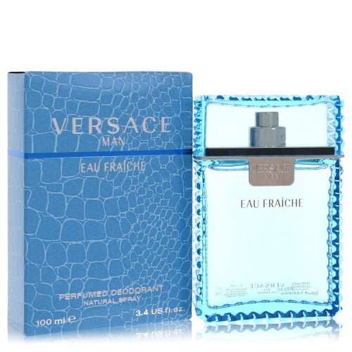 Versace Man by VersaceEau Fraiche Deodorant Spray 3.4 oz 3.4 oz / 100 ml / Alcohol, Amber, Woody, Aldehyde, Oils Men