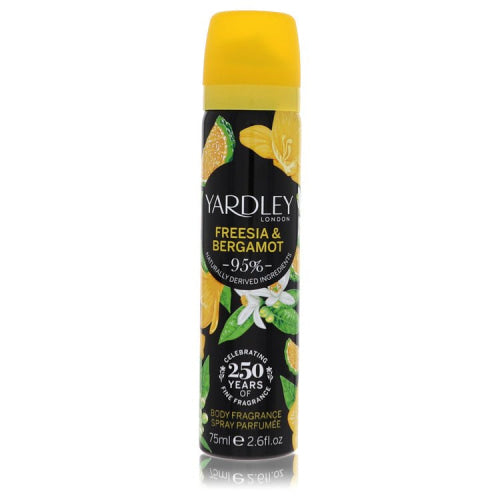 Yardley Freesia & Bergamot by Yardley LondonBody Fragrance Spray 2.6 oz 2.6 oz / 77 ml / Alcohol, Amber, Woody, Aldehyde, Oils Women
