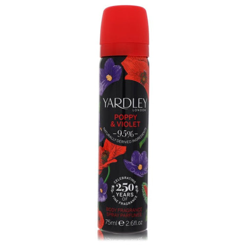Yardley Poppy & Violet by Yardley LondonBody Fragrance Spray 2.6 oz 2.6 oz / 77 ml / Alcohol, Amber, Woody, Aldehyde, Oils Women